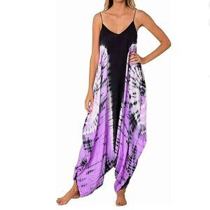 INGEAR Resort Jumpsuit Tie Dye Purple Gray L/XL